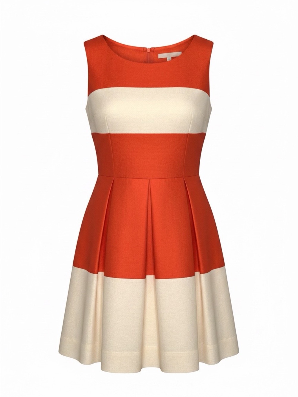 kate spade Orange and Cream Striped Fit-and-Flare Midi Dress